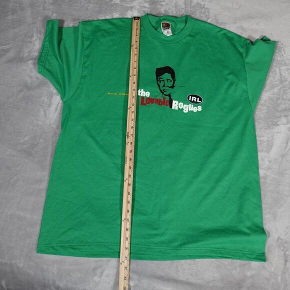 Vintage The Lovable Rogues Music Group T Shirt Mens 2XL Chicago Green Y2K - Picture 6 of 6